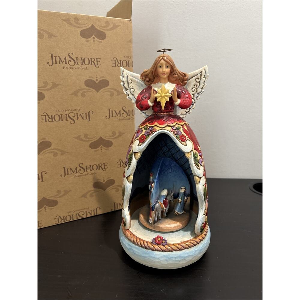 Jim Shore "Child of Mary" Rotating Musical Angel Lovely “Away In The Manger”